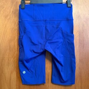 Lululemon Fast and Free Blue Shorts Biker Pockets 4